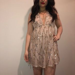 Beige and Gold Romper